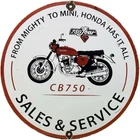 VINTAGE HONDA CB750 PORCELAIN SIGN GAS OIL GARAGE REPAIR MOTORCYCLE LAWN PLANE