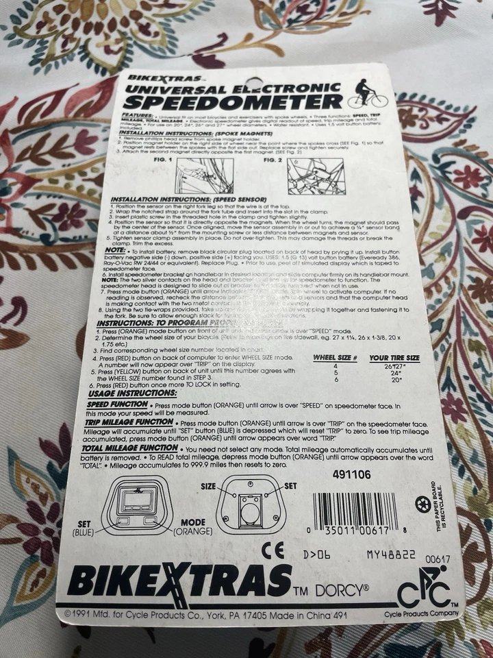 Vintage 1991 Universal Electronic Bicycle Speedometer BikeXtras New Old Stock - Image 2 of 4