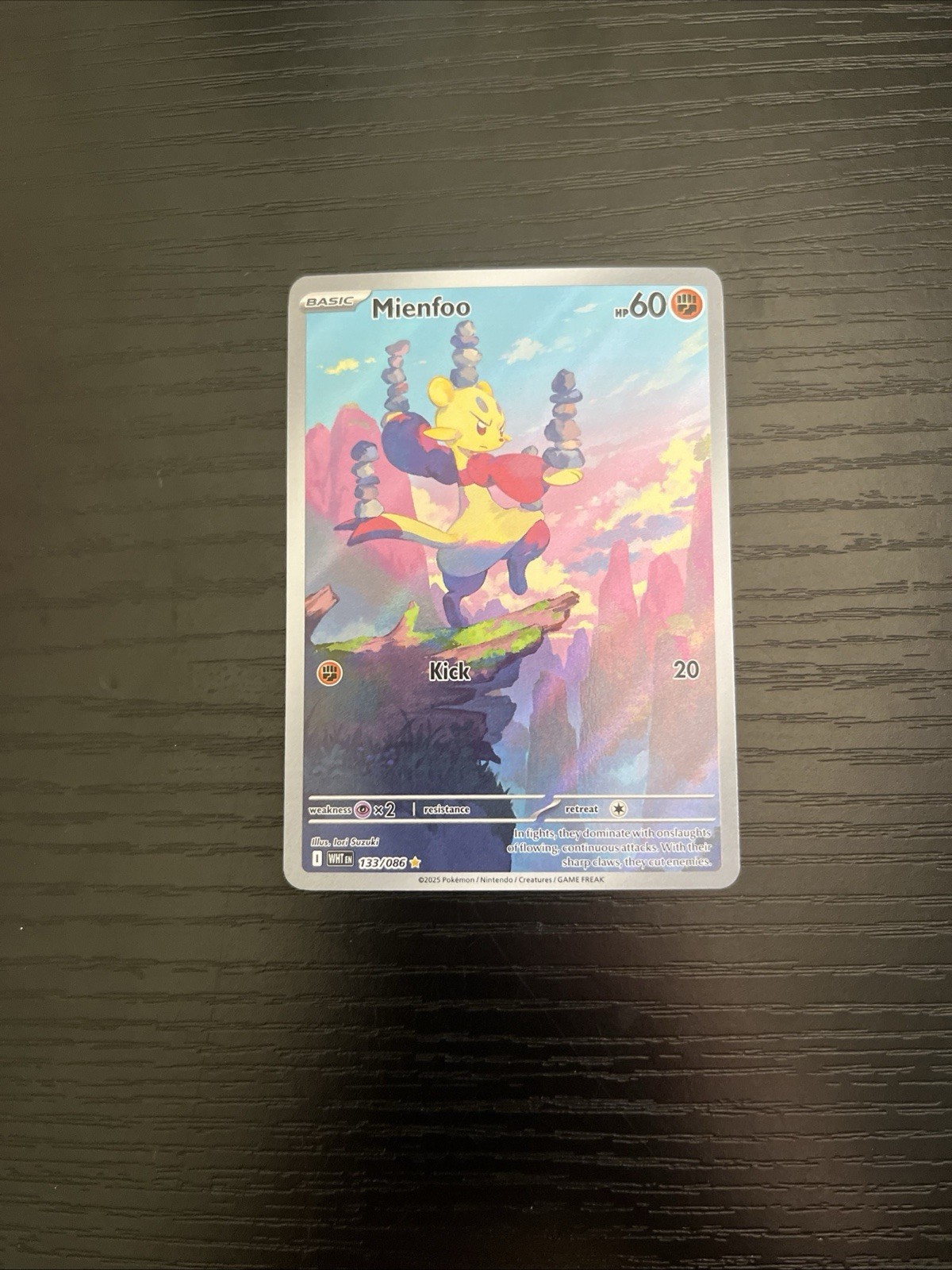 Mienfoo 133/086 White Flare Holo Full Art Illustration Rare Pokemon TCG