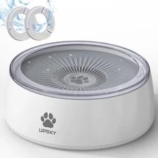 UPSKY 3L Dog Water Bowl Splash Proof Cat Water Dispenser Slow Drinking Bowl Pet