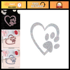 Cute Dog Paw Heart Print Sticker - Bling Rhinestone Car Decal for Bumper  Lapto