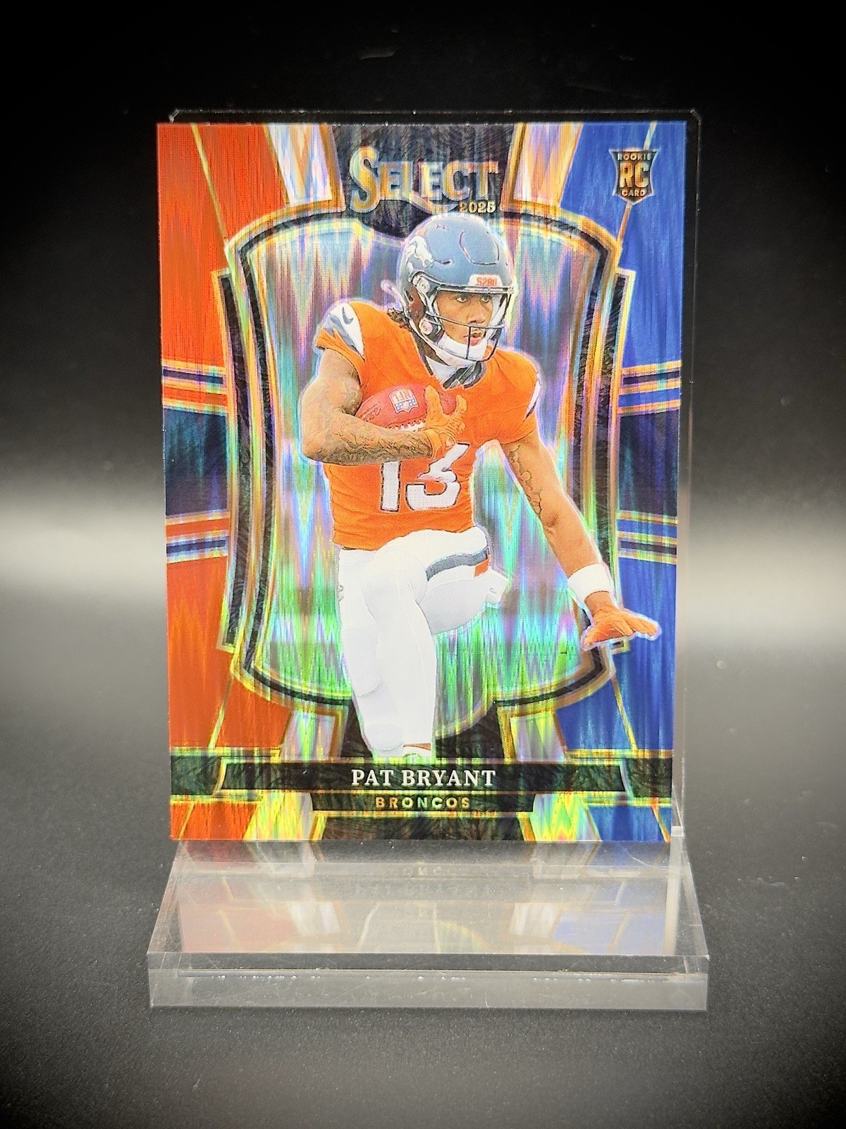 2025 Select Pat Bryant Red and Blue Shock Prizm #112 (RC) Broncos