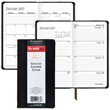 2027 At-A-Glance 74-02-05 Fine Diary Weekly Monthly Planner, Genuine Leather