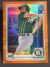 2020 Bowman Chrome ORANGE REFRACTOR PROSPECT ROOKIE Austin Beck 19/25