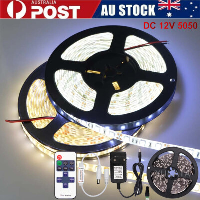5M LED Strip Lights 12V SMD5050 300 LEDs Cool/Warm White Home Camping ...