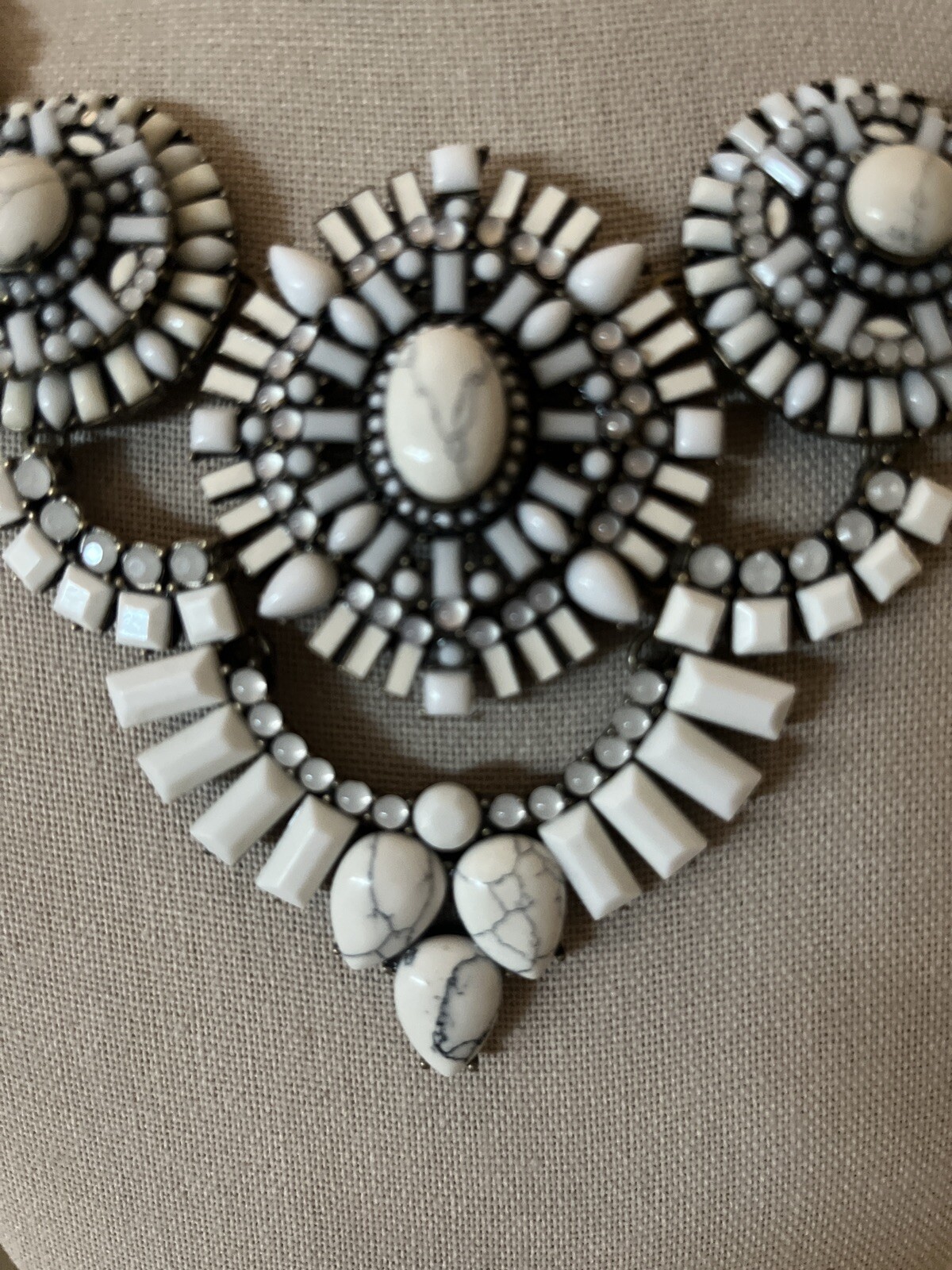 LOFT Statement Necklace White - image 3
