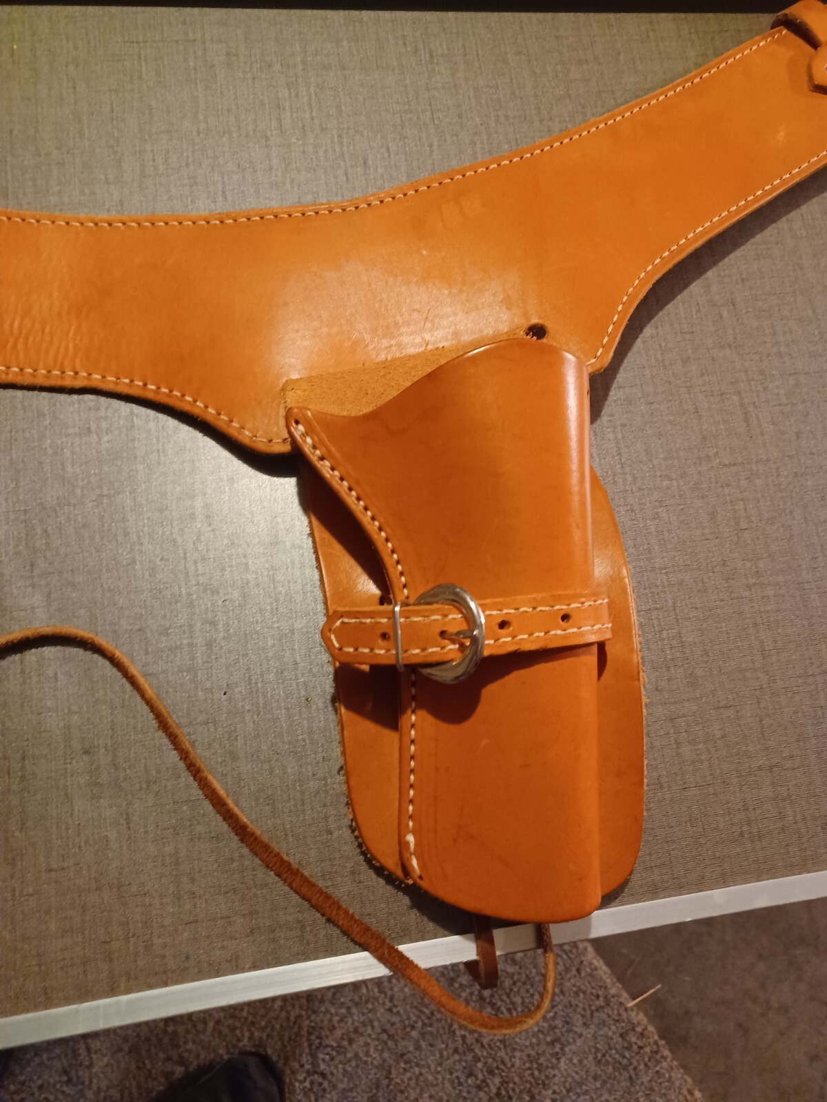 Leather Gun Belt Homemade Right Handed eBay