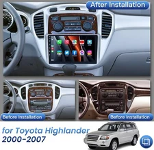 For 2000-2007 Toyota Highlander Apple Carplay Car Radio Android 12 GPS JBL 2+32G