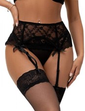 Spitze Strumpfhalter Unterwäsche Strapsgürtel Dessous Hüfthalter String S M L XL