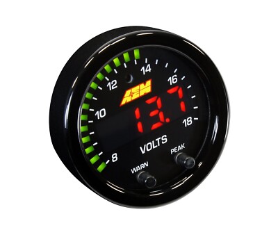 AEM X-Series 8-18v Volts Digital Voltmeter Gauge 52mm - Black #30-0303