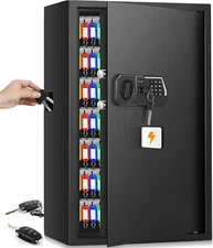 144 Keys Fireproof Key Cabinet Key Safe with Adjustable Hook Plates and Key Tags