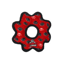 Tuffy Junior Ultimate Gear Ring Paw Print Dog Toy Red Tuff Scale 9