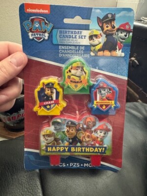 Paw Patrol 4 pc Birthday Candles Set Boy Party Decorations Cake Topper New!!!!