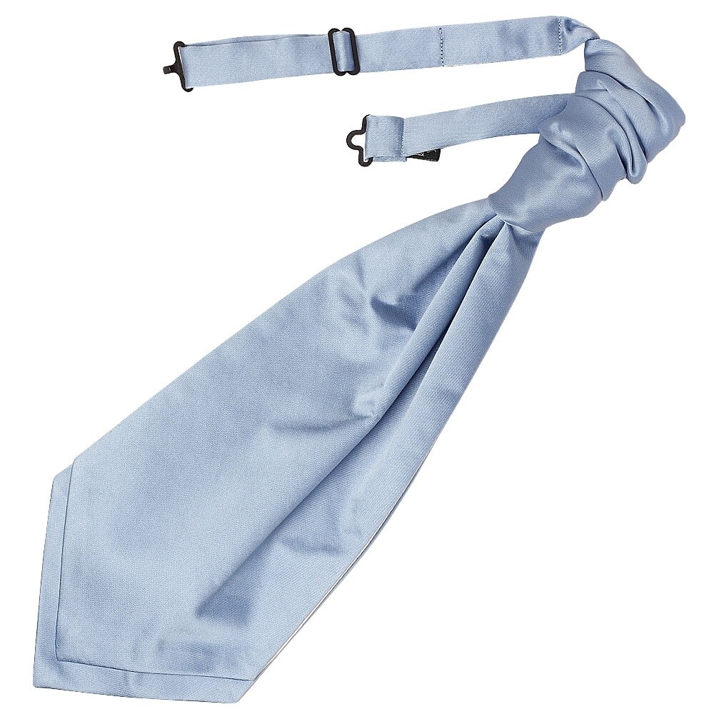 Plain Dusty Blue Satin Men's Cravat Tie Wedding Groomsmen Christening Formal Tie