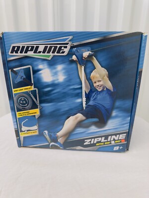 RIPLINE EPIC ZIPLINE W/SEAT,80-FEET,BLUE BACKYARD FUN ADVENTURE OBSTACLE COURSE