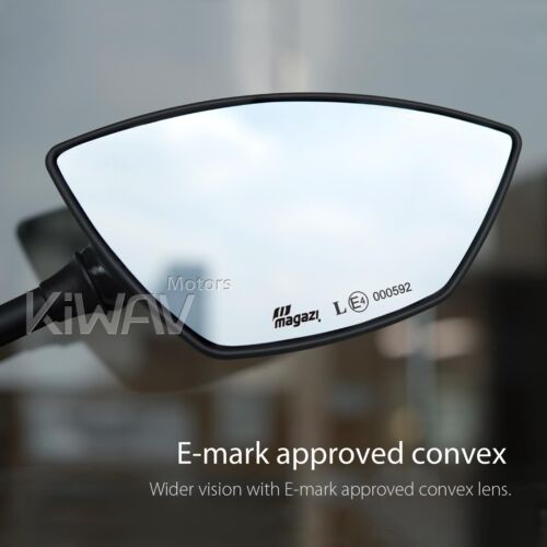 Pair mirrors Blackline black w/ adaptors for Harley Street 500 750 - Picture 3 of 7
