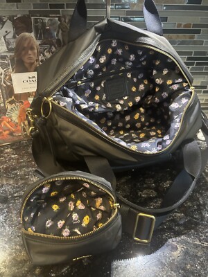 バッグ OLD COACH nylon leather BOSTON BAG COACH Cargo 💐Vintage Rose Print leather & nylon Quilted Duffle