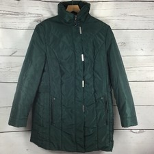 Barbara Lebek Quilted Jacket Women's Uk Size 18 Green Padded