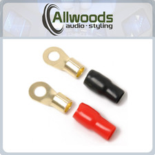 Vibe Audio RT4 12v 4 Awg Gauge Power Cable Car Battery Ring Terminals unbagged