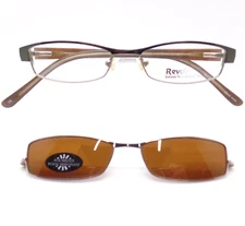 Revolution Frames w Clip Ons REV 621 Gunmetal Brown Polarized New Authentic