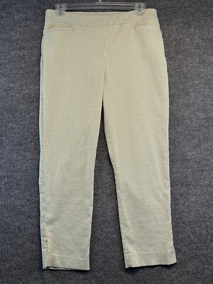Chico's Pants Women's 3R U.S. Size 16 Green Stripe Chino Pull On