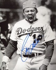 BILL MADLOCK Los Angeles Dodgers signed B&W photo 3x All Star 4x NL BC 1979 WS