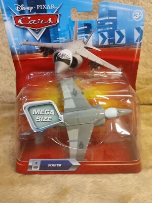 DISNEY PIXAR CARS MEGA SIZE #2 MARCO FIGHTER JET AIRPLANE SKYLINE NIGHT 