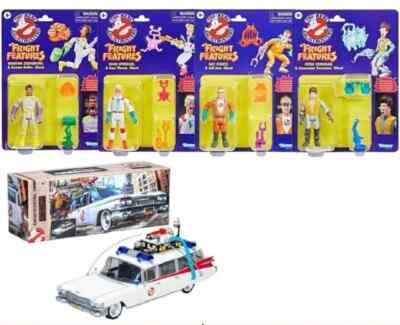 Ghostbusters 40th Anniversary ECTO-1 Action Figures Set Ray Peter Egon Winston