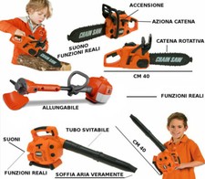  Motosega Decespugliatore Soffiatore Foglie Trapano Giocattolo con Suoni Luci