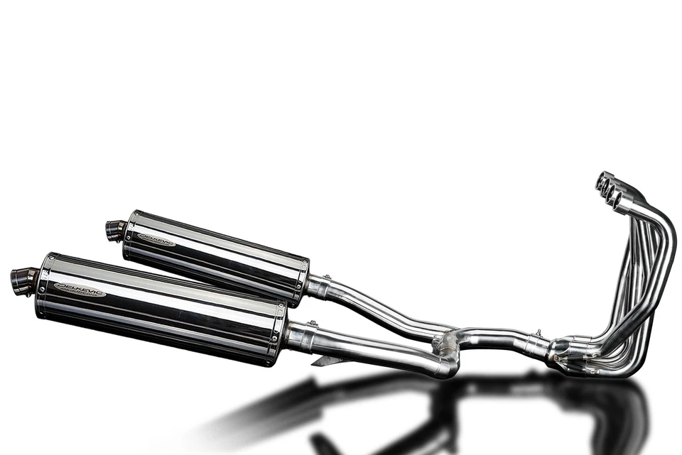 Silenciadores ovalados de acero inoxidable Kawasaki ZX-11 Ninja 1990-2001 escape completo 4-2 18" Foto 4 de 4