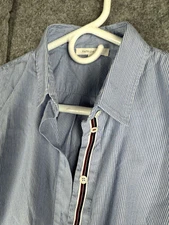 Patrizia Pepe Shirt Women's 42 Striped Button Up Long Sleeve Cotton Blend