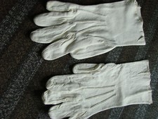 Vintage 50s Gloves Leather Kid White VGC S 6 1/2