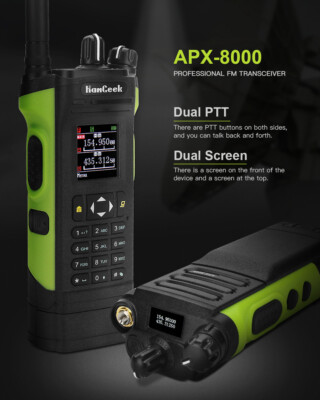 HAMGEEK APX-8000 12W Dual Band Radio Walkie Talkie w/Programming Cable+Earphone