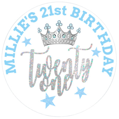 24 GROSSE personalisierte Partytütenaufkleber 21. GEBURTSTAG 60 mm