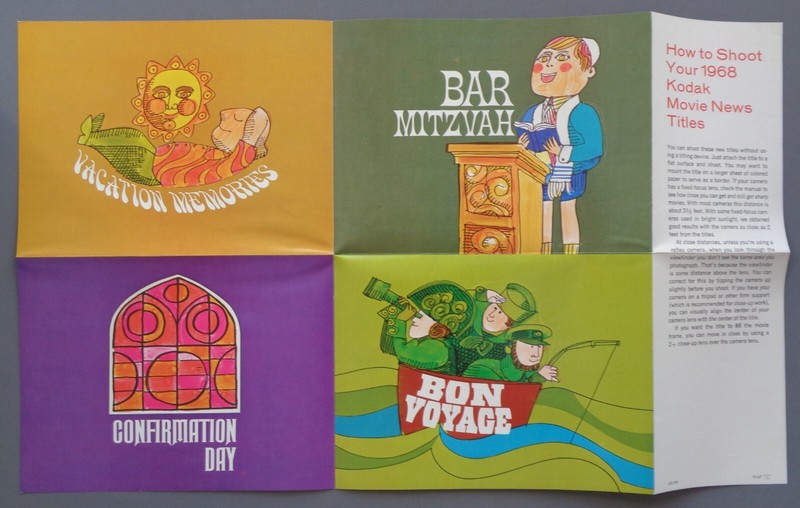 "How to Shoot Your 1968 Kodak Movie News Titles" Advertising Folder . Mint.