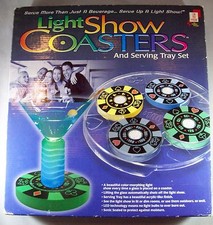 Light Show Coasters and Serving Tray Set New Unsealed