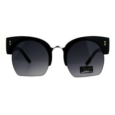 Giselle Women's Sunglasses Half Rim Bold Top Cropped Bottom Lens UV400