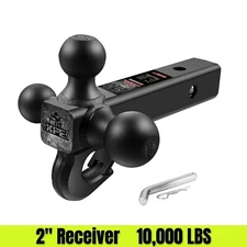 2" Receiver Trailer Hitch Tri Ball Mount 1-7/8", 2" & 2-5/16" Ball Truck Hitch