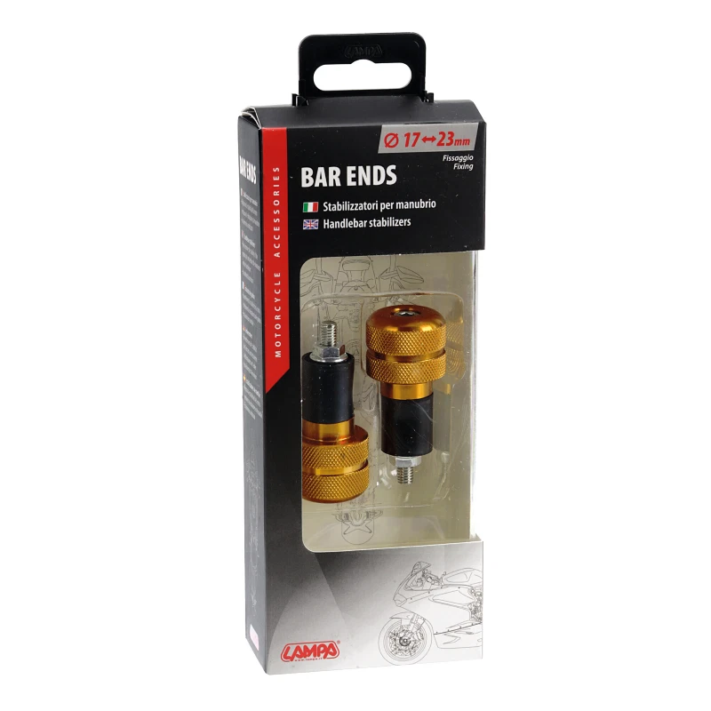 CONTRAPPESI MANUBRIO MOTO STABILIZZATORI BILANCIERI UNIVERSALI Ø 17 a 23 MM ORO - Immagine 2 di 4