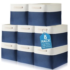 meekoo 8 Pack Collapsible Storage Bins Fabric Storage Bins Polyeste... Fast Ship
