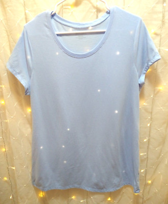 No Boundaries Womans 3XL Short Sleeve Sky Blue Long Tunic Shirt Soft Comfy Cozy