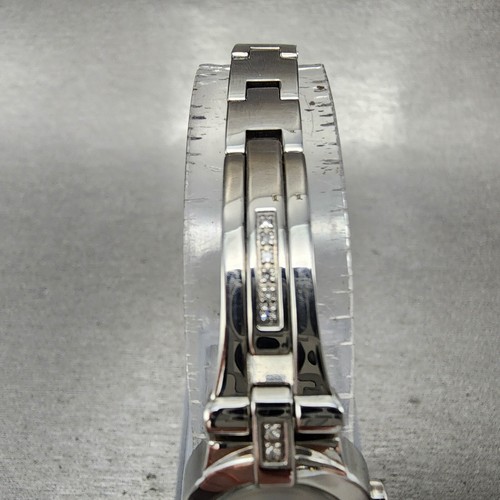 Seiko Watch Women 17mm Black Dial Silver Tone Diamond Accents 1N00-0KG0 New Batt - Picture 5 of 11