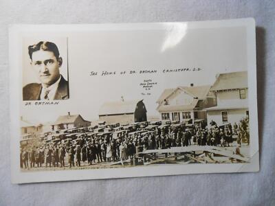 Vintage Postcard RPPC - Home of Dr Ortman - Canistota SD - Trad Studio Parker SD