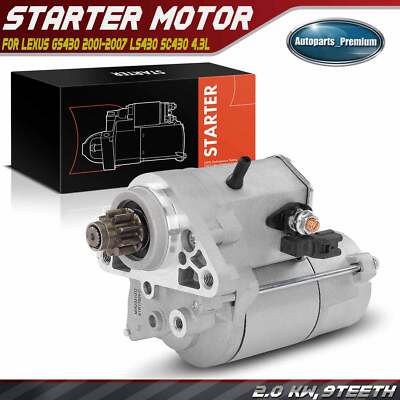 New Starter Motor for Lexus GS430 2001-2007 LS430 SC430 V8 4.3L 2.0KW/12V CW 9T