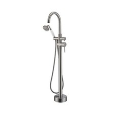Freestanding Bathtub Faucet Tub Filler Brushed Nickel High Flow Rate 11.9GAL ...