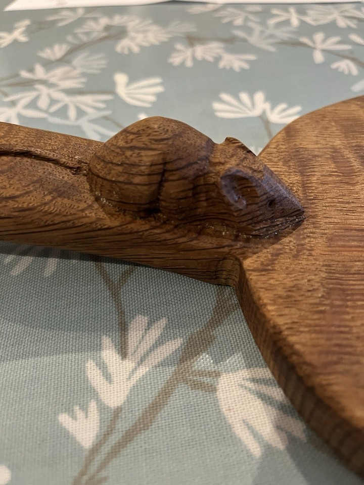 Mouse man Robert Thompson Hand Carved Oak Cheese Board eBay