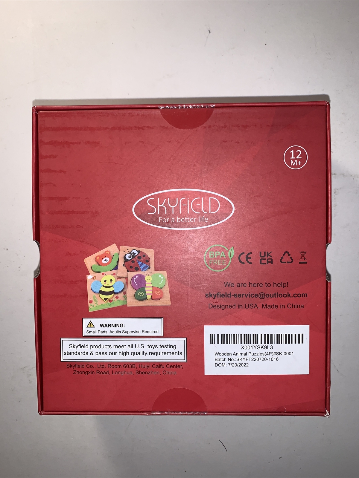 SKYFIELD Wooden Animal Puzzles for Toddlers 13 Years OldEducational