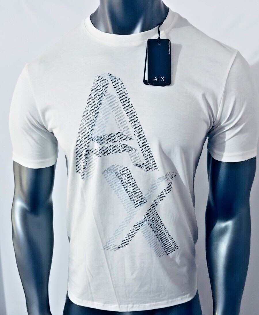 New Armani Exchange Men's REGULAR FIT BEIGE LOGO SHORT SLEEVES SHIRT
