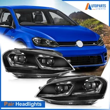 PAIR/SET Full LED Projector Headlights W/ DRL For 2014-2019 Volkswagen Golf MK7