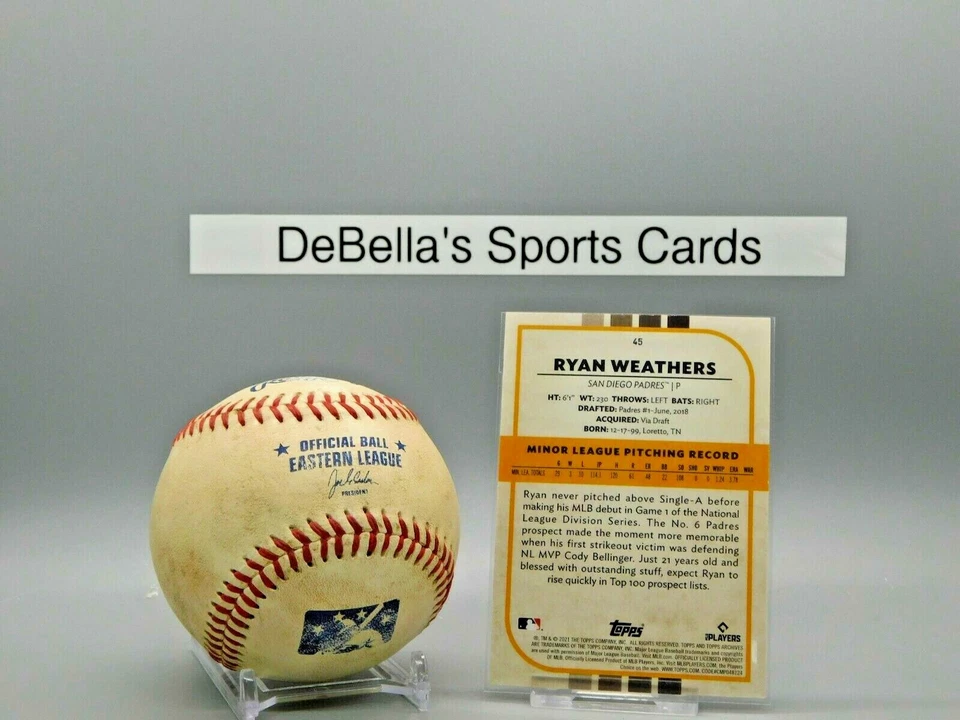 2021 TOPPS ARCHIVES SNAPSHOTS BASE RC Ryan Weathers #45 - Image 2 of 2